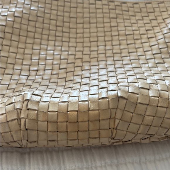 Clare V Moyen Messenger Bag in cream woven checker. - Picture 10 of 16